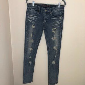 Divine Rights of Denim Distressed Skinny Jeans Y2K Western Country Fairy Grunge